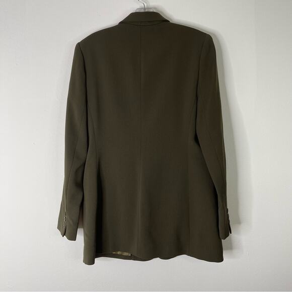 Jones NY green wool preppy office longline button jacket blazer 8 - Picture 6 of 6